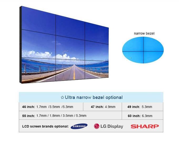 1.8mm CCTV Video Wall 55 Inch Resolution 1920*1080 With 500nits Anti - Glare