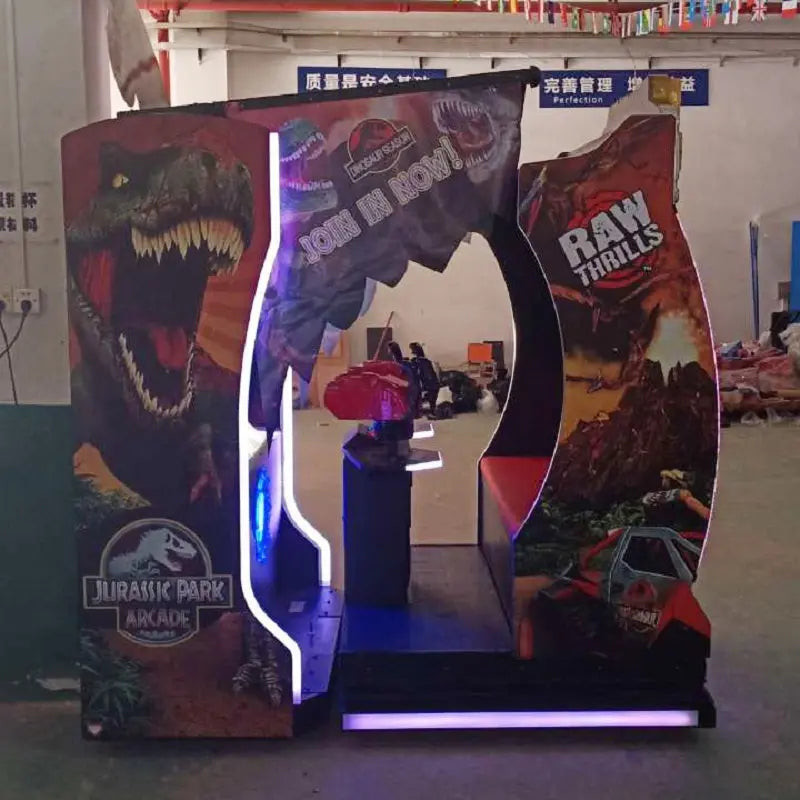 Coin Operated Video Arcade Game Machine Shooting Gun Jurassic Park Games With Dynamic Platform