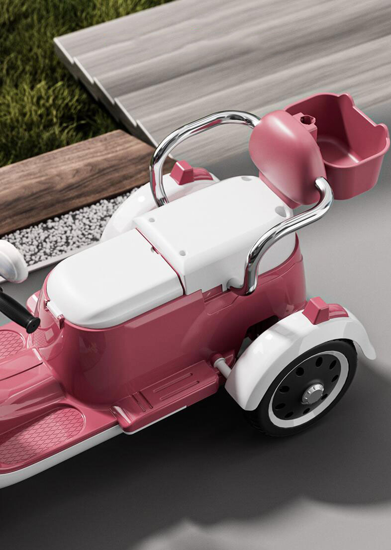 Plastic Children's Electric Motorcycles Charging Two Person Tricycles for Boys and Girls