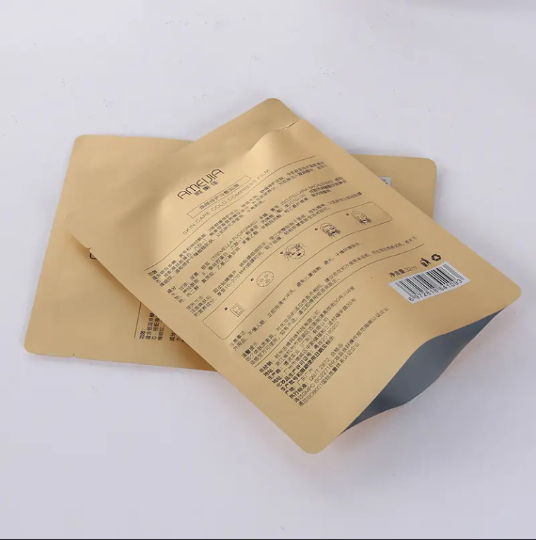 Small Mini Aluminum Foil Cosmetic Sample Sachets 3 Side Sealed Flat Pouch Bag For Skincare Lotion Cream Packet