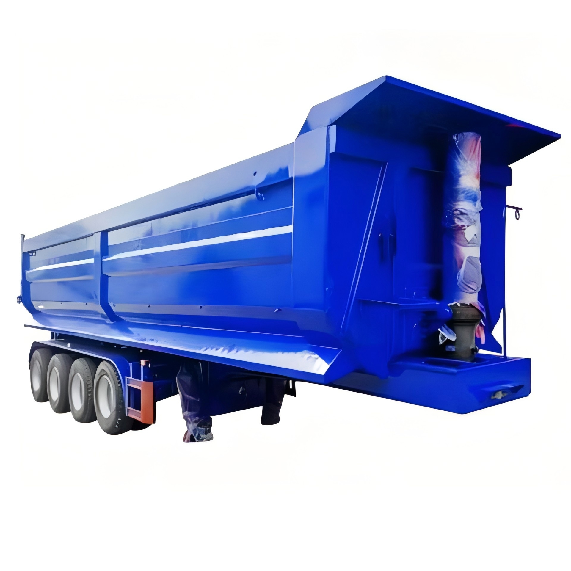 CIMC adopts the newly designed three-axle rear dump semi-trailer made of new steel.