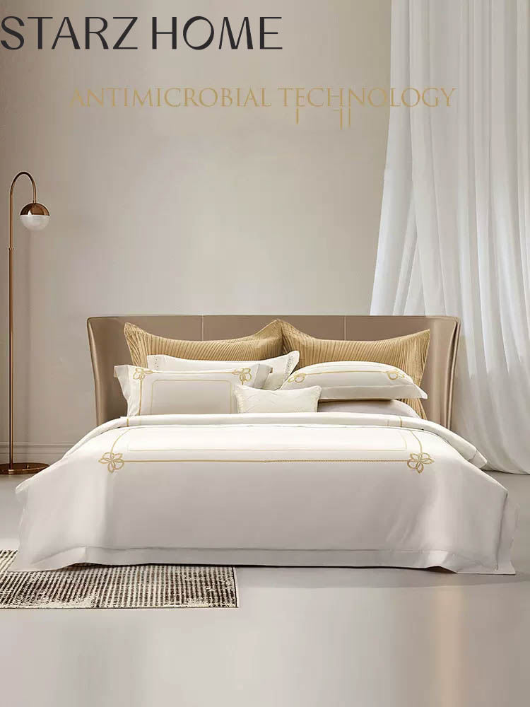 Solid Pattern 200S Double Stranded Long Staple Cotton 4 Piece Bedding Set A Must-Have