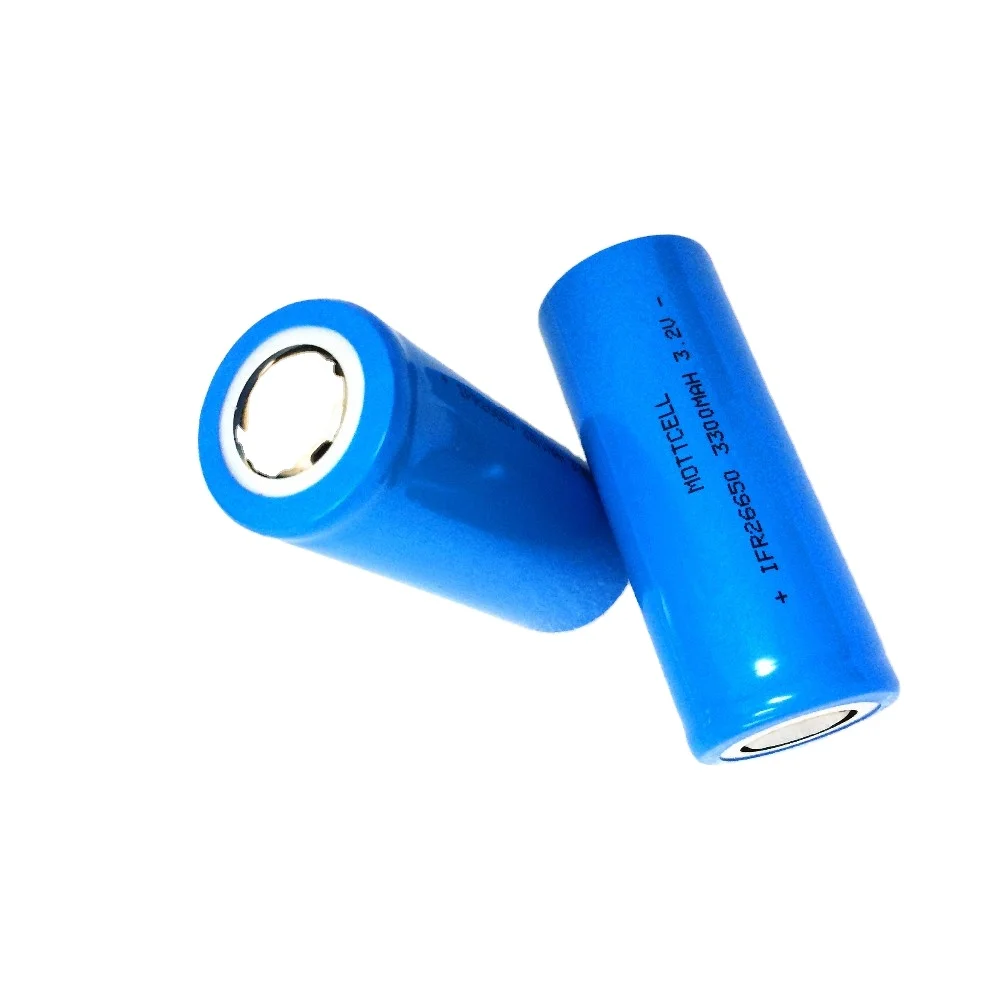 LiFePo4 IFR 26650 Lithium Ion Rechargeable Battery 3.2V 3300mAh For Solar Power System