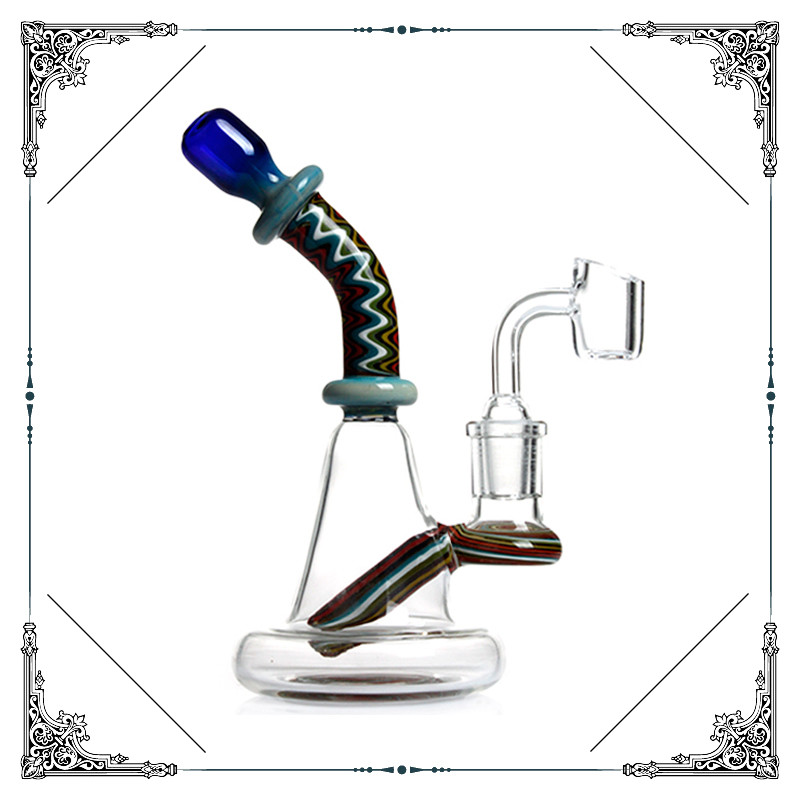 Mini Water Pipe Dab Oil Rigs Hand Blown Colorful With Quartz Banger Bongs