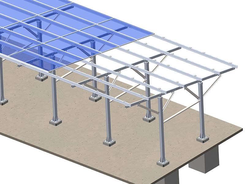 Renovation-Friendly Steel Single Column Bracket for Commercial Solar Carport Mounting