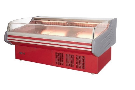 Open Type Meat Display Freezer For Seafood Panasonic Compressor