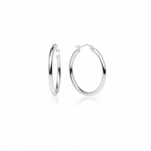 Quality OEM ODM 925 Sterling Silver High Polished Round-Tube Click-Top Hoop Earrings For Women for sale