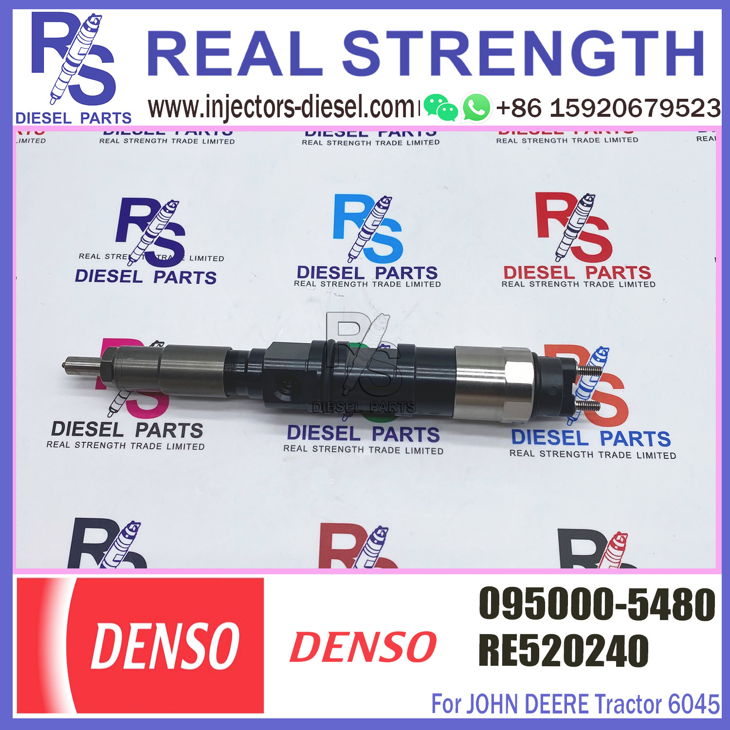 Diesel Fuel Common Rail Injector 095000-5480 Tractor 6045 RE520240 RE520333