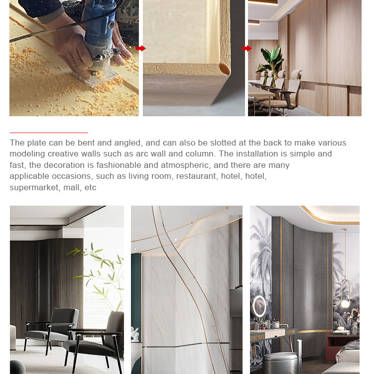 5mm 8mm Interior Decorative Bamboo Fiber Wall Panel ISO9001