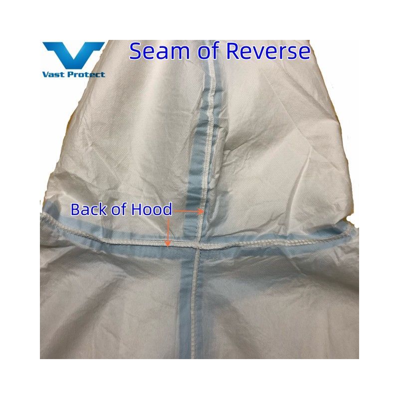 Disposable White Microporous Suit Coated with PP Without Shoe Cover