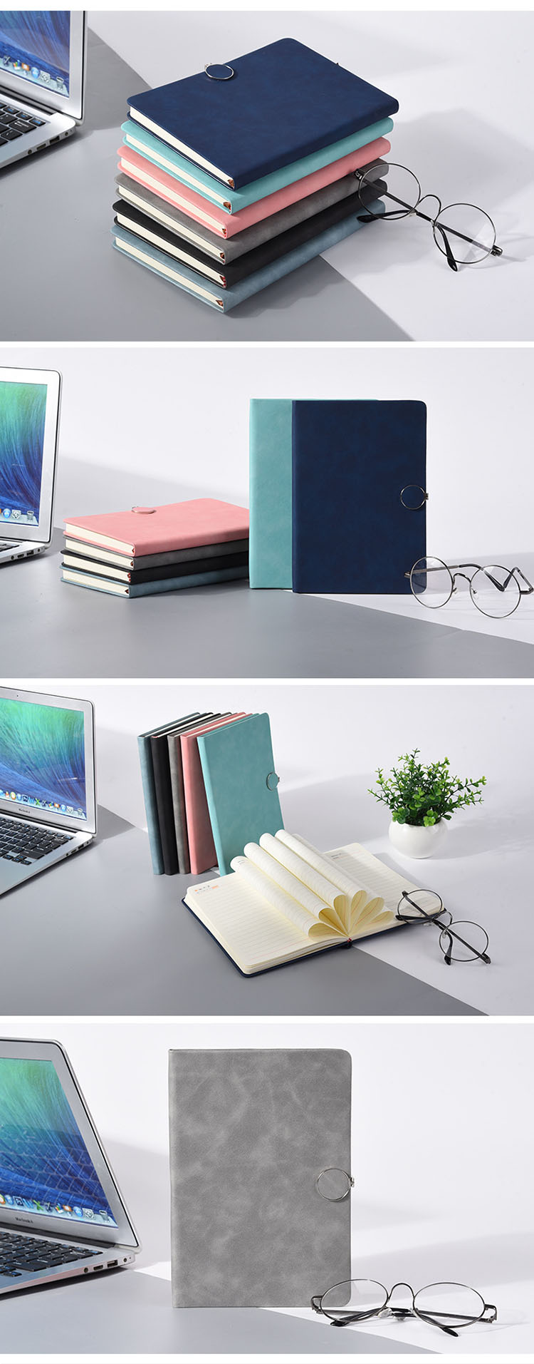 80 Sheets Recycled Paper Softcover Notebook for Custom Printing in Eco-friendly Kraft