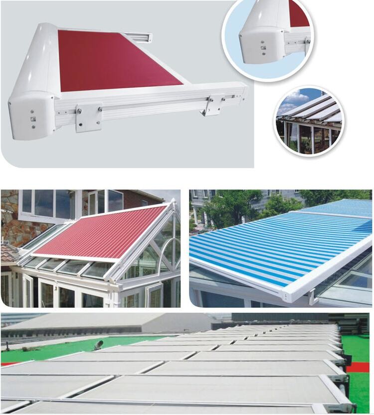 Waterproof Balcony Retractable Roof Awning Remote Motor Control Aluminium Retractable Awning