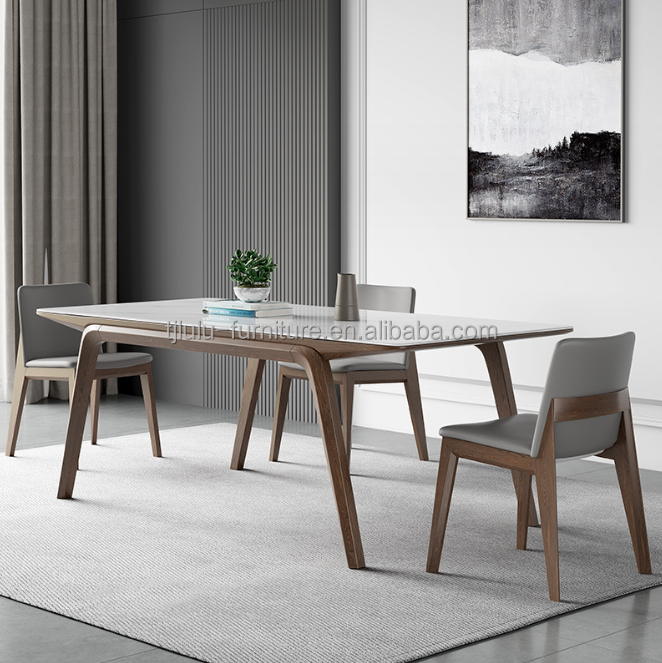 Simple Light Luxury Solid Wood Dining Table Set for Modern and Chic Interiors