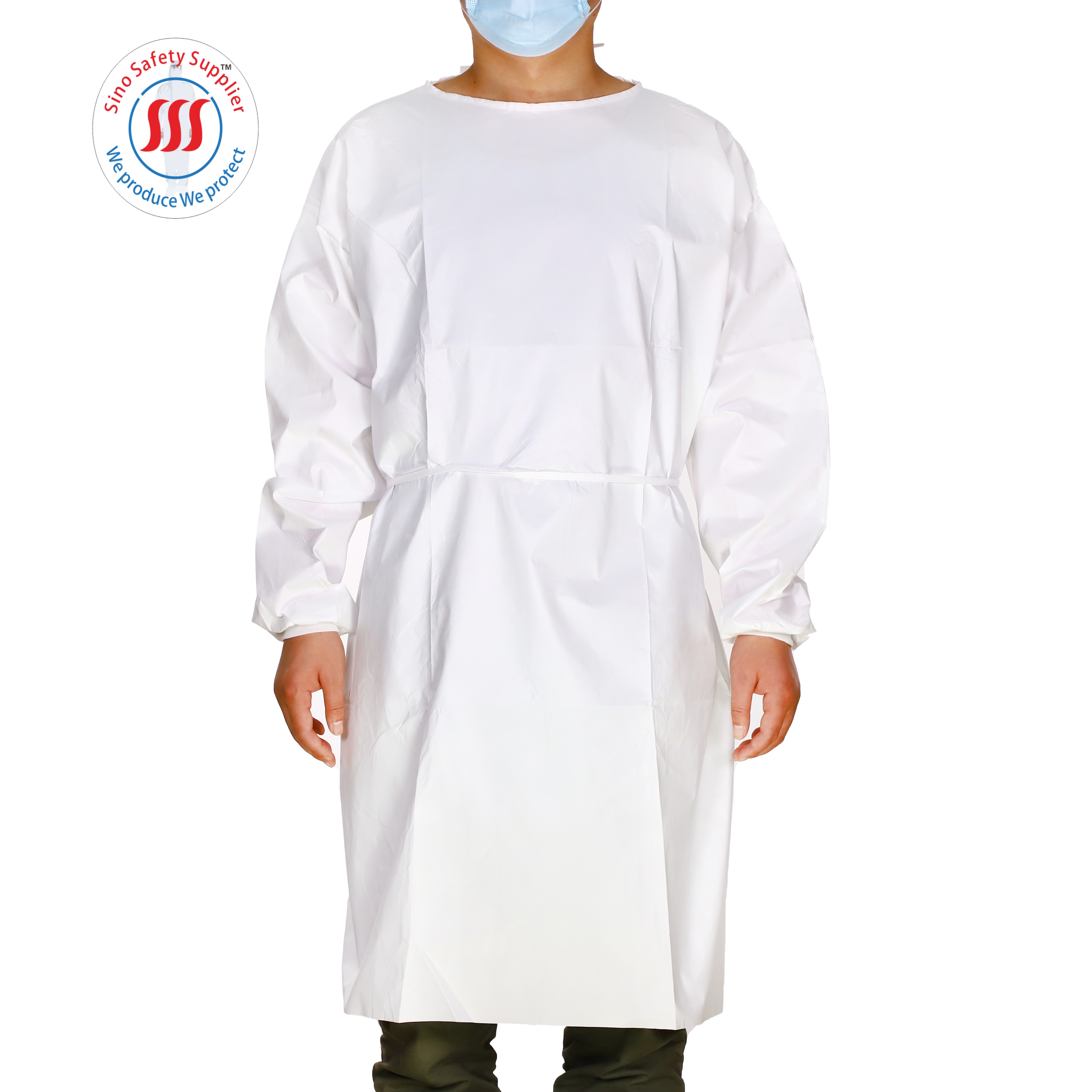 Ce Non Woven Disposable Gowns Blue Pe Coated Non Medical Waterproof