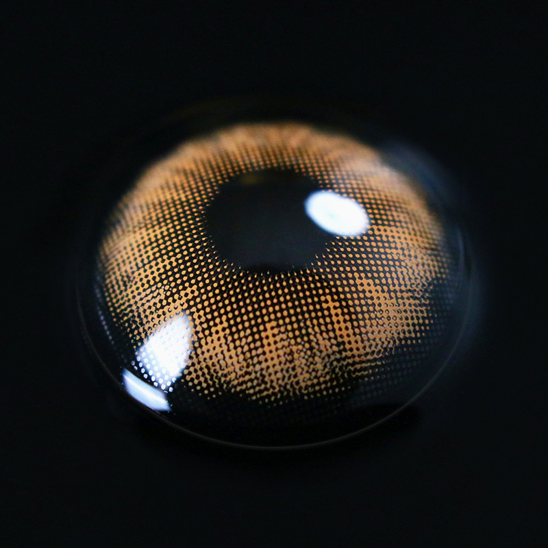 Zero Prescription Colored Hazel Honey Brown Contact Lens For Dark Eyes