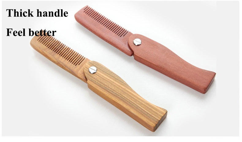 Comfortable Men's Foldable Beard Comb Folding Pocket Beard Comb SGS Certified