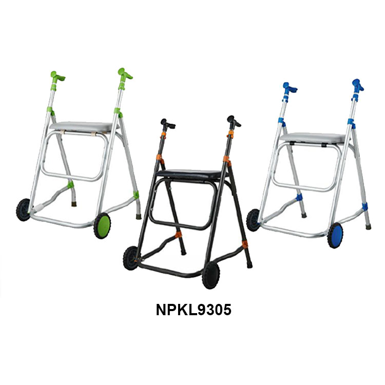 2 Wheels Aluminum Medical Folding Rollator Walker with Seat