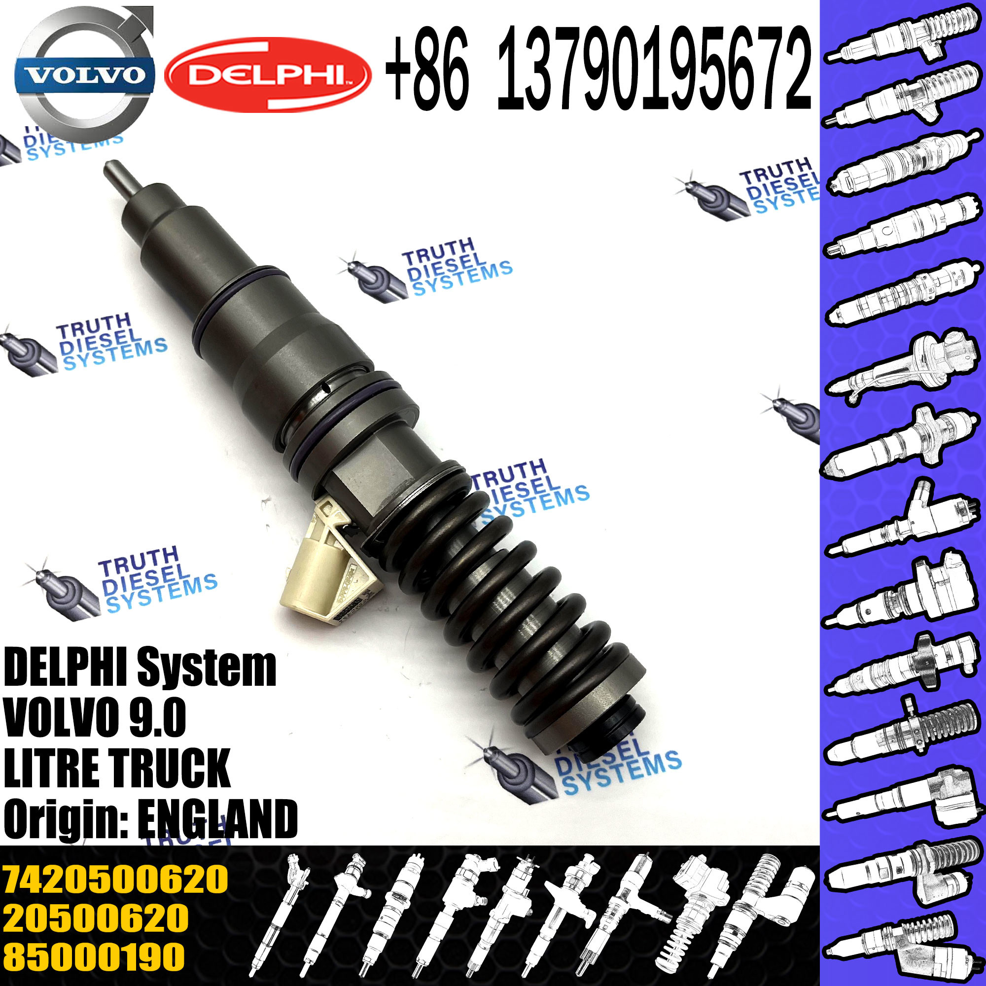 Injector 20500620 BEBE4C03001 BEBE4C03101 7420500620 85000190 E1 VOL TRUCK / VOL 9.0 LITRE TRUCK