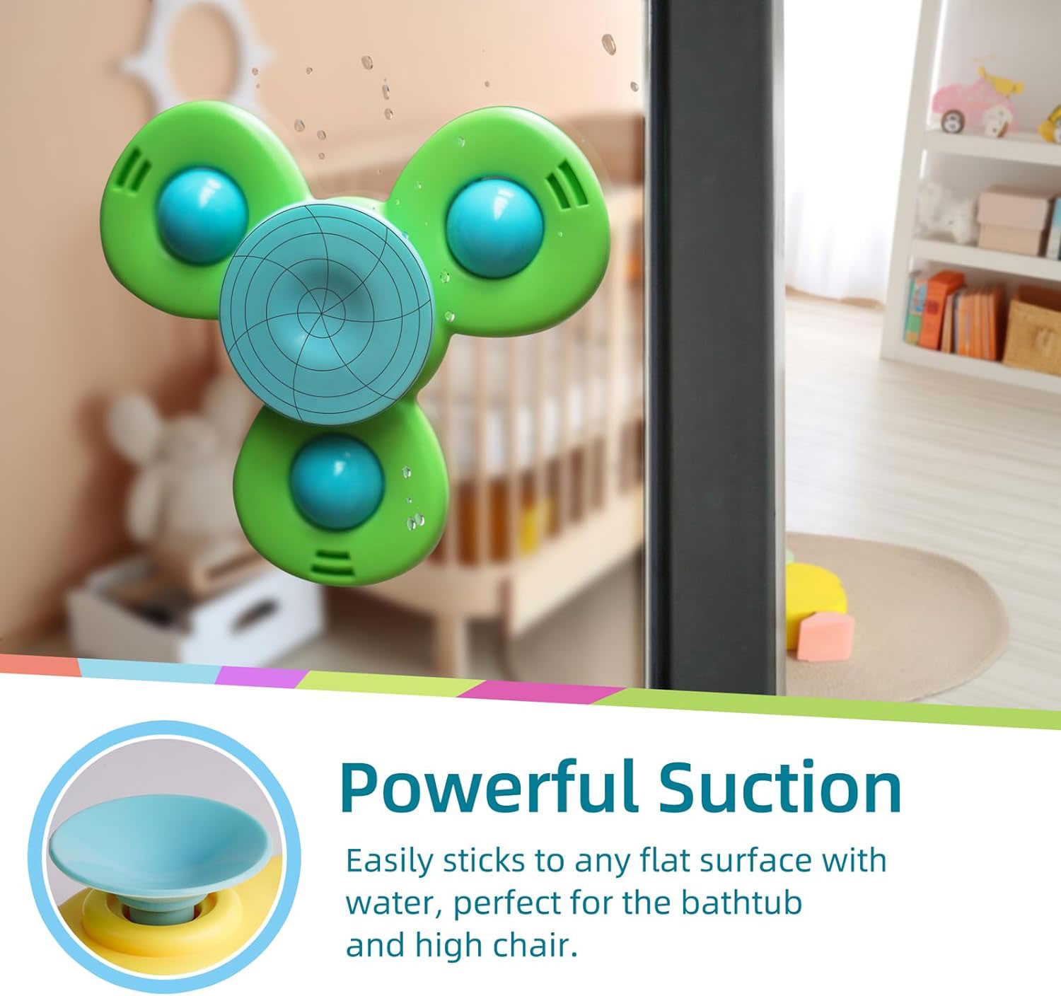 1 Year Old Spinners for Babies 3 Pcs Silicone Suction Cup Sensory Toys Gender Unisex