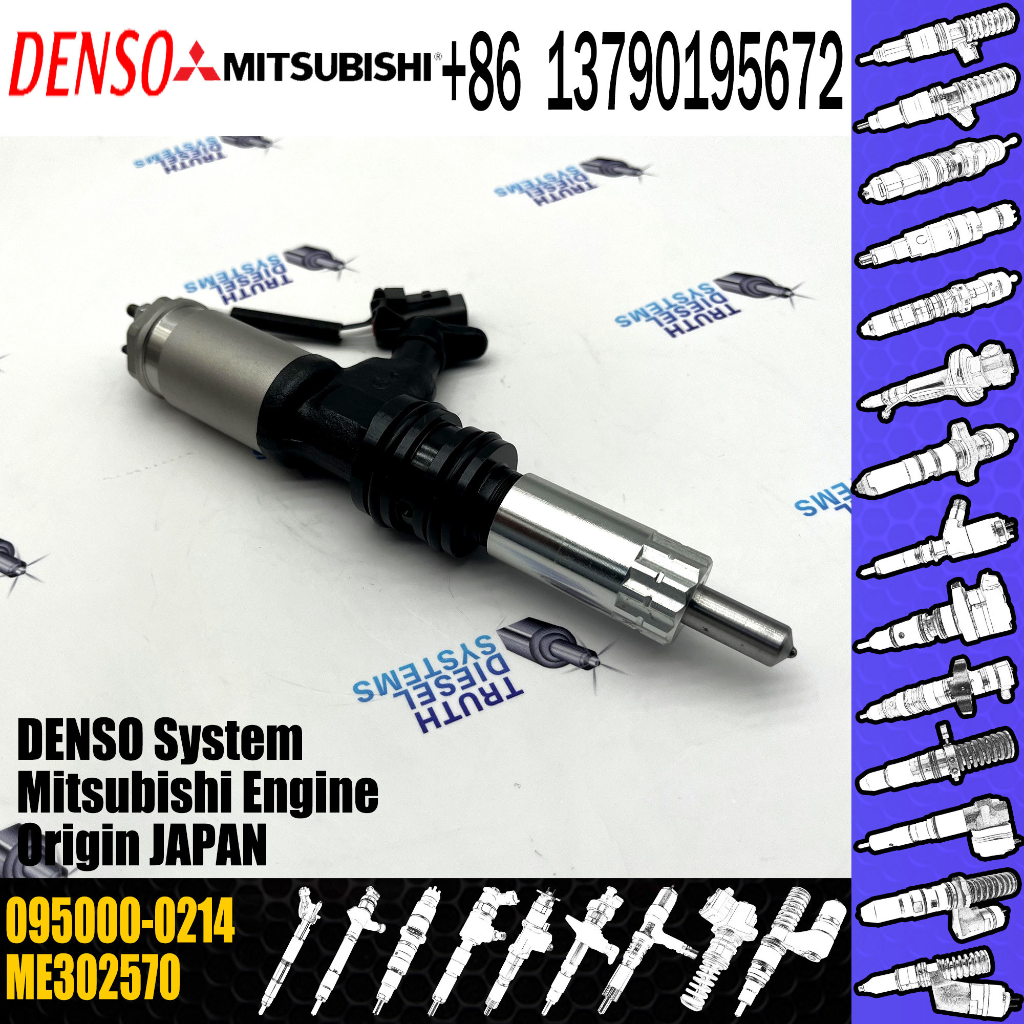 injector 095000-0214 095000-0212 095000-0213 for MITSUBISHI FH FK FM M60T ME132938 ME302570