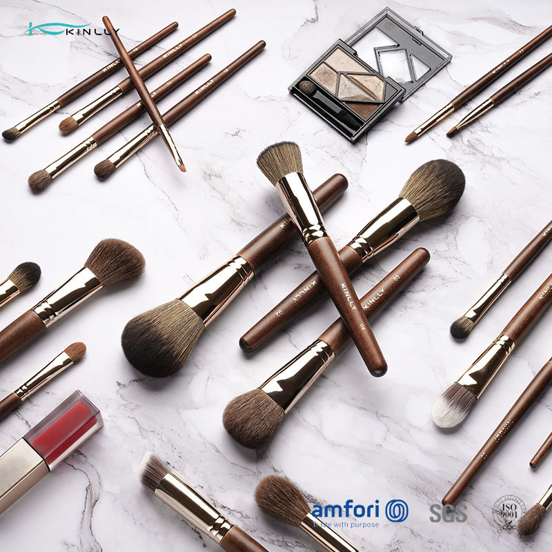 22pcs Wooden Handle Private Label Makeup Brush Set