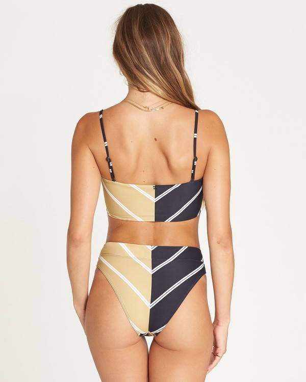 Tiered Layer Tie a Knot Front Top With Low waist Bikini swimsuit high cut