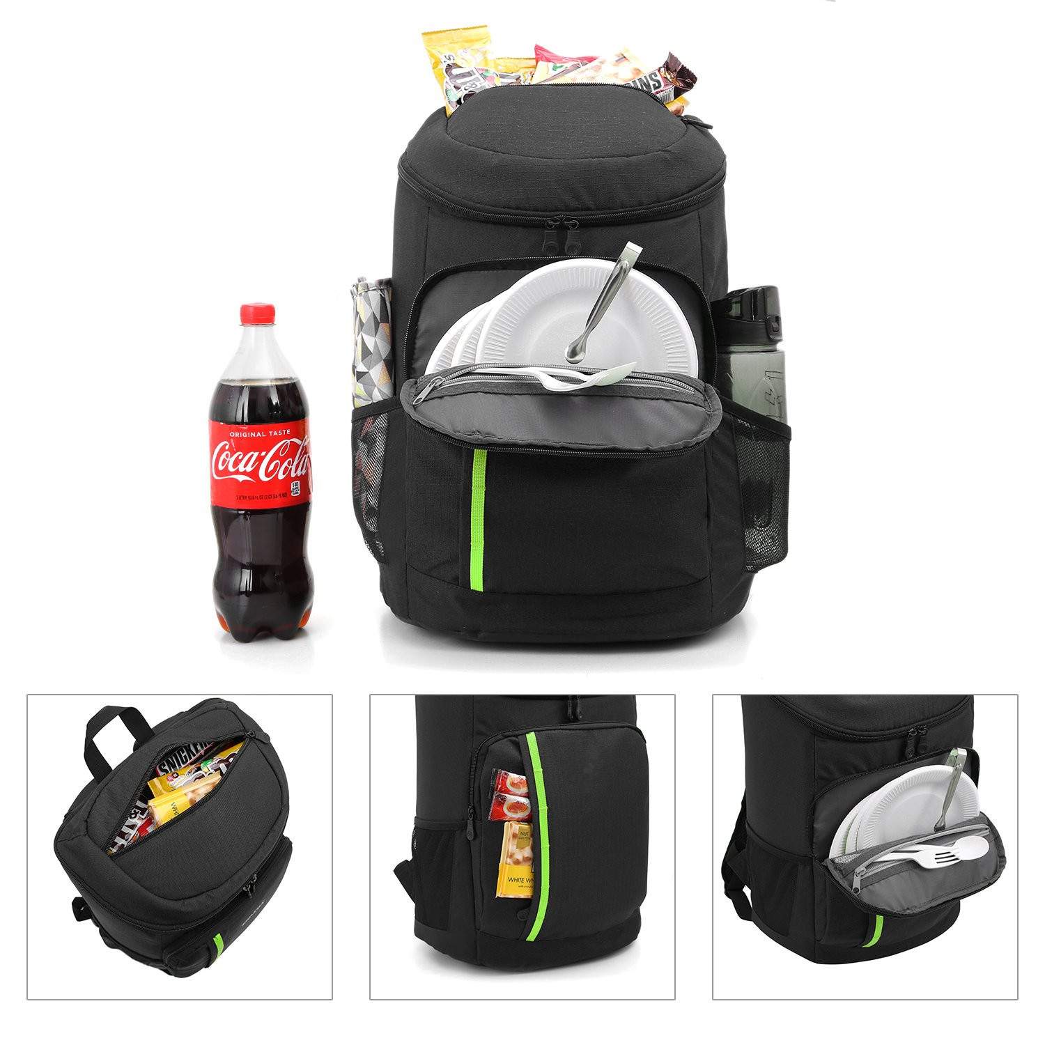 Portable 30 Cans Insulated Backpack Cooler Bag For Food Transport Large Capacity