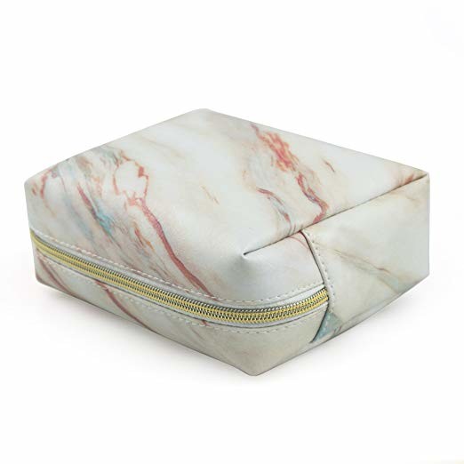Marble Pattern Makeup Organizer Pouch With Zipper , Mens Travel Toiletry Bag
