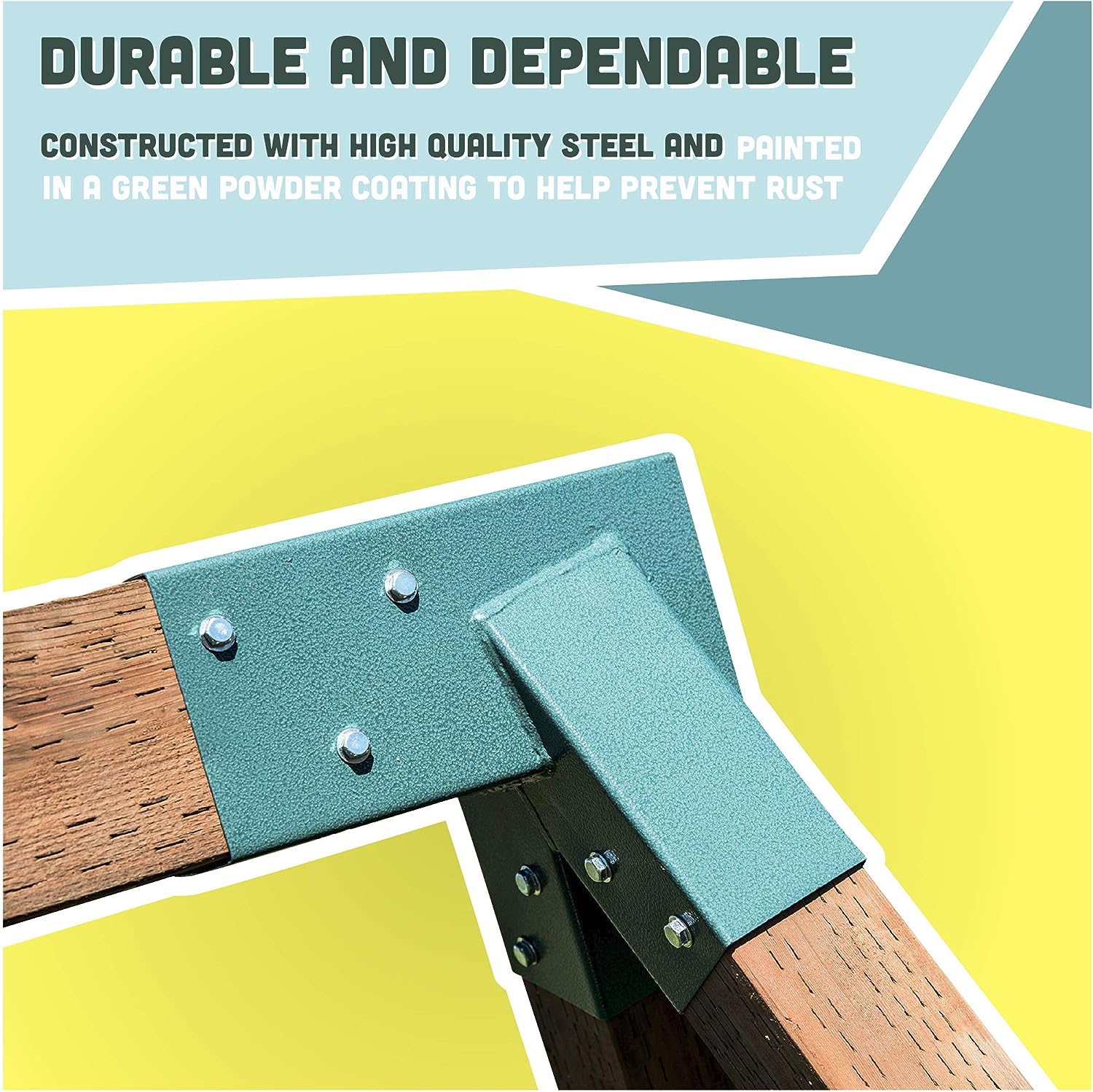 Sturdy Green A-Frame Swing Set Bracket Fits 2 4x4 Legs 1 4x6 Beam - Includes Hardware