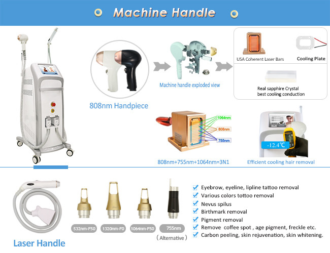 Nd Yag Diode Machine 808 Laser Multifunctional Beauty Equipment 1064nm