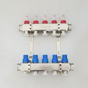 Quality Stainless Steel 304 Underfloor Heating Manifolds set with flowmeters for sale