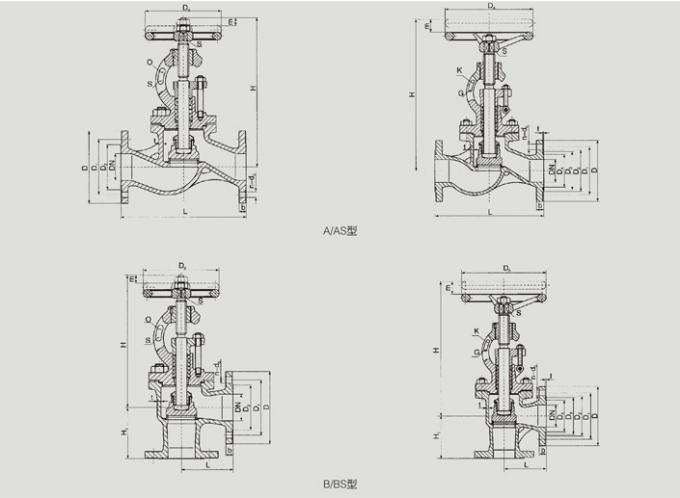Screw Down None Return Valve Globe Design With Angle Type DN15 ~DN200 Size 0