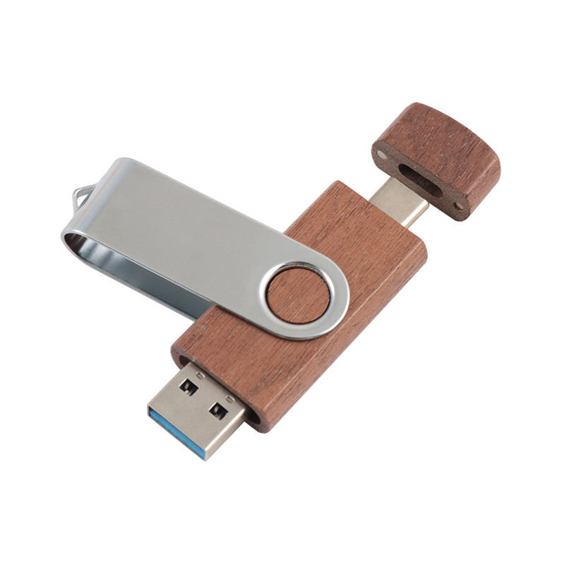 Natural Wooden USB Flash Drive 2.0 3.0 With Type C + Usb A New Shapes Fast Speed