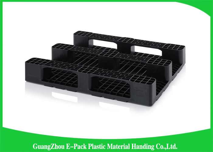 Ventilated Plastic Skids Pallets Single Faced , Euro Blue Plastic Pallets Ventilated Deck