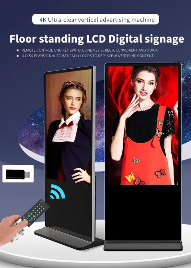 43 49 55 65 Inch for iPhone-Shaped Floor Standing Advertising Digital Signage Totem Kiosk HD LCD Display Media Player