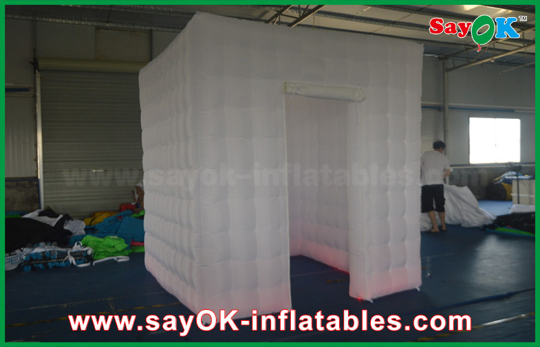 Advertising Booth Displays White Props Inflatable Photo Booth / Photobooth Props Frame Cube Tent