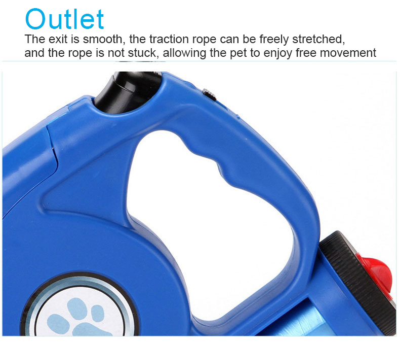 Pet Leash LED Flashlight Retractable Design Garbage Universal Cleaning poop bag