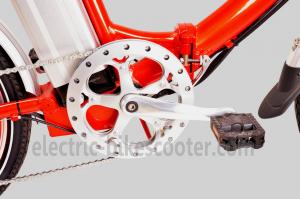 Quality Red Citizen Lightweight Electric Folding Bike 20 Inch 36V 250W V Brake for sale