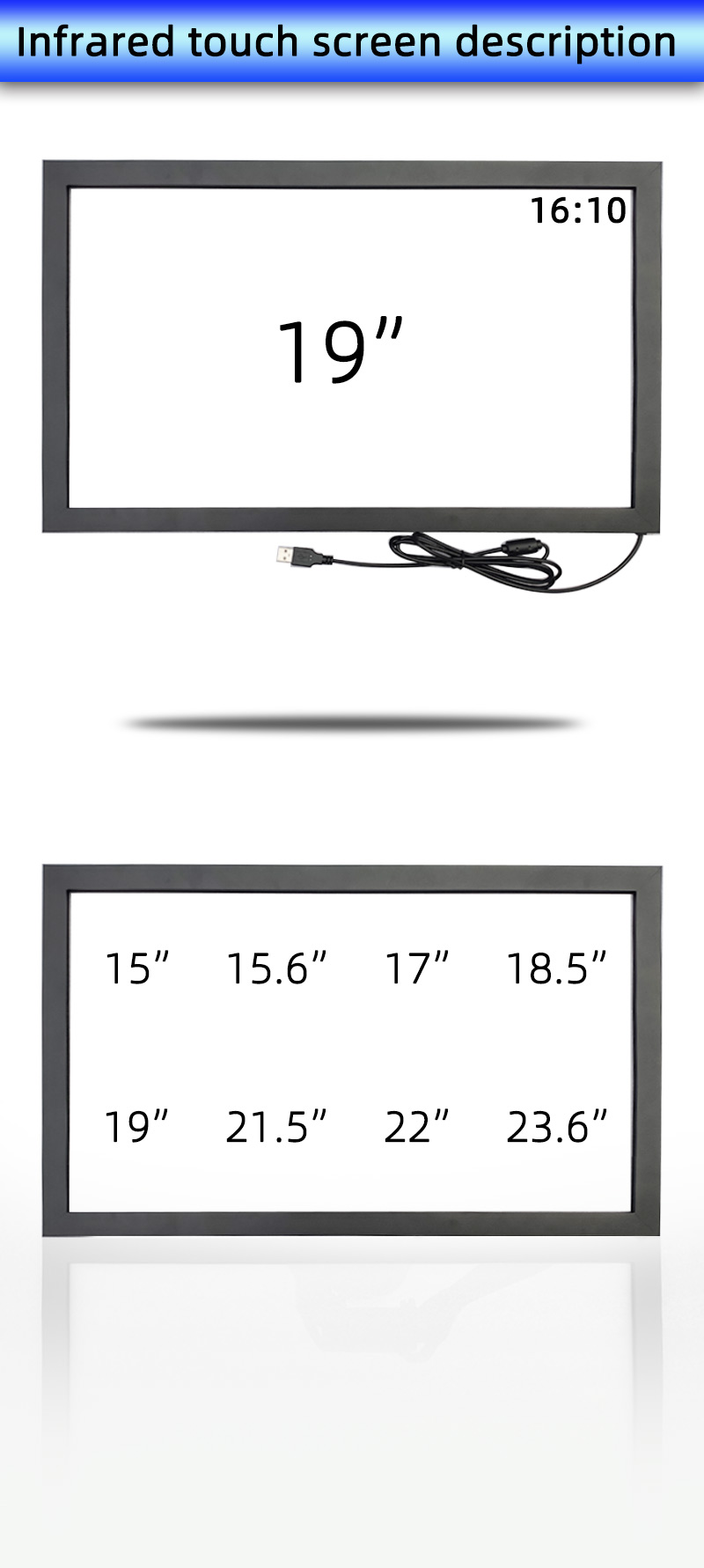YCLTOUCH DIY IR Touch Frame 19 Touch Screen Overlay For ATM LCD TV