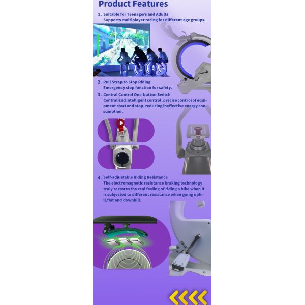 Multiplayer Racing Bicycle Simulator 3LCD Motion Sensing Game For Fitness Studio