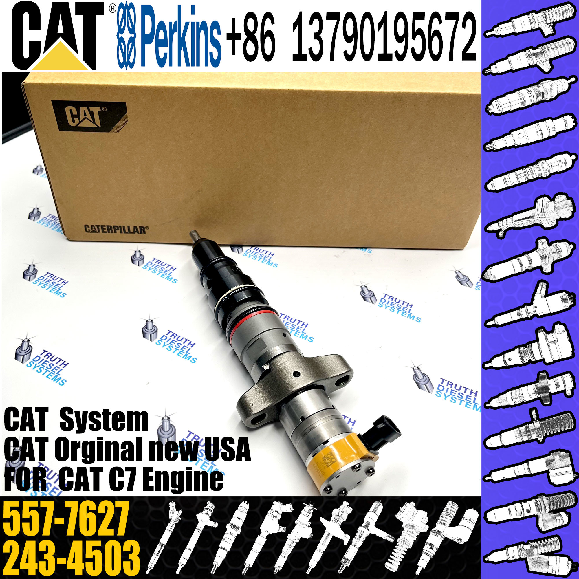 E324D E325D E329D Excavator Fuel Injector C7 C9 Engine 557-7627 243-4503 20R-9079 2OR-8071
