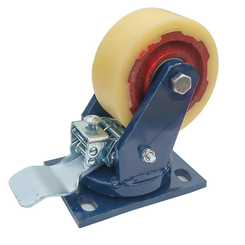 1000kg High Load Heavy Duty Red Iron Core Nylon Castor Wheel