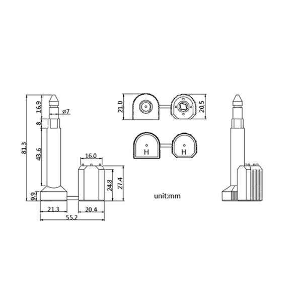 Laser Printed Trailer Bolt Seals High Security Bolt Seal For Cargo Containers