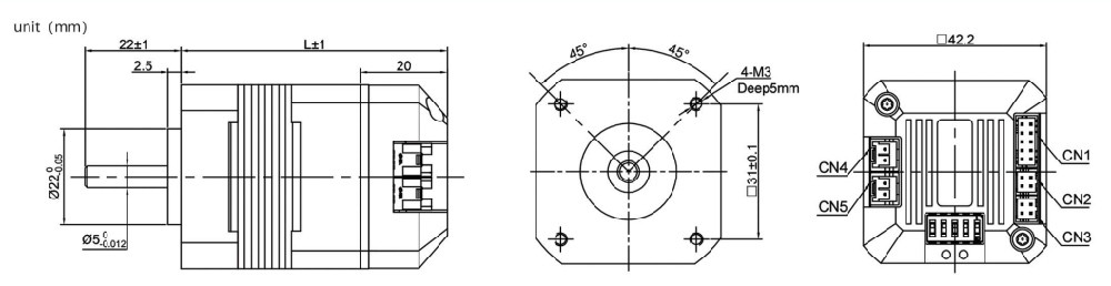 Jkongmotor Integrated DC Servo Motor 24 36V 0.45nm 3000rpm 57X57mm 140W DC Servo Motors with RS485 Canopen for Textile