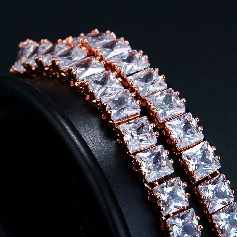 Simple Female White Crystal Jewelry Set Charm Necklace Bracele Earring Ring For Women Ring Bracelet Wedding Necklace
