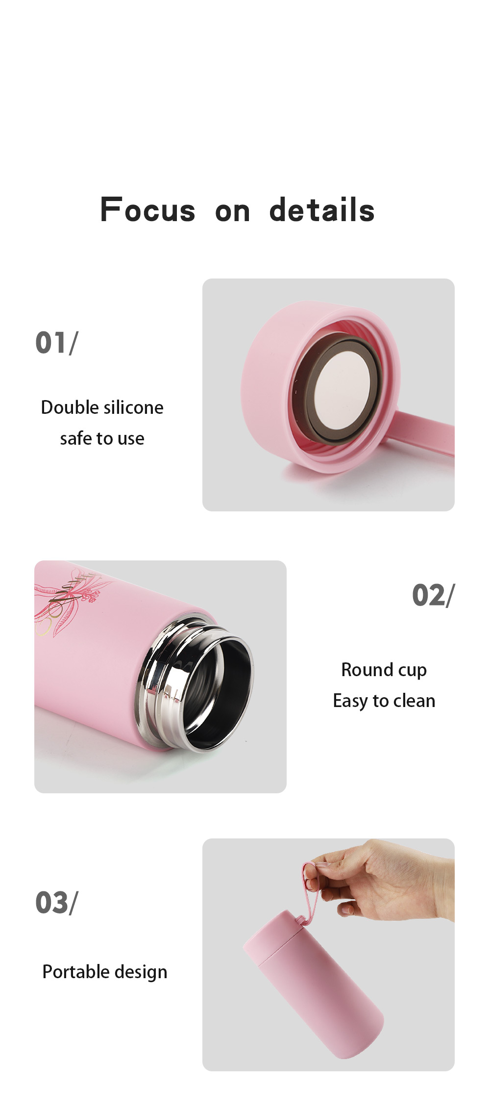 Cute Style 260ml Stainless Steel Vacuum Flask Thermos Water Bottle Insulated Leisure Cup