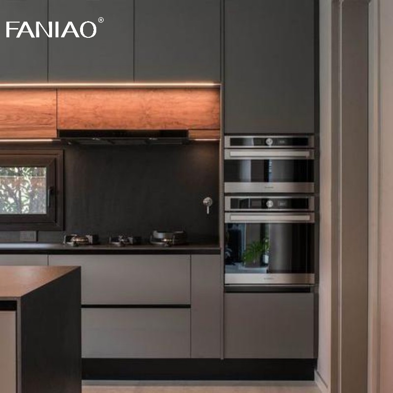 Full Set Smart Modern Style Customize Solid Wood Kitchen Cabinet For Villa