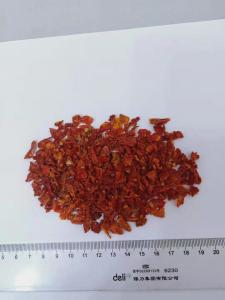 Quality HACCP Dehydrated Tomato Flakes Granule 9*9mm Dry Cool Place Storage for sale