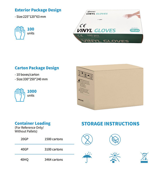 PVC Vinyl Disposable Exam Gloves Medium Size Anti Cut Plastic Gloves Disposable