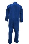 65% Polyester 35% Cotton Twill Mens Work Coveralls Mid Blue Raglan Sleeve
